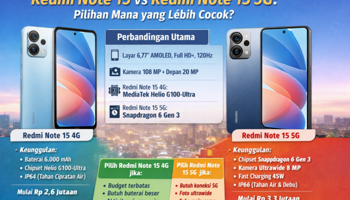 Redmi Note 15 vs Redmi Note 15 5G: Pilihan Mana yang Lebih Cocok?