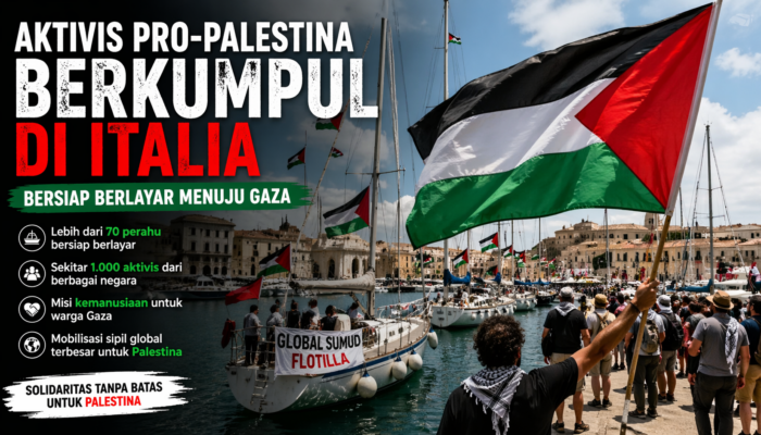 Aktivis Pro-Palestina di Italia Siapkan Pelayaran Kemanusiaan Menuju Gaza
