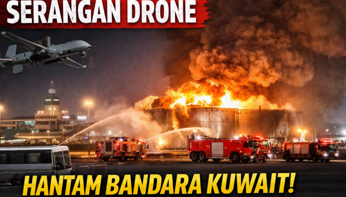 Serangan Drone Hantam Fasilitas BBM Bandara Kuwait, Kebakaran Besar Terjadi
