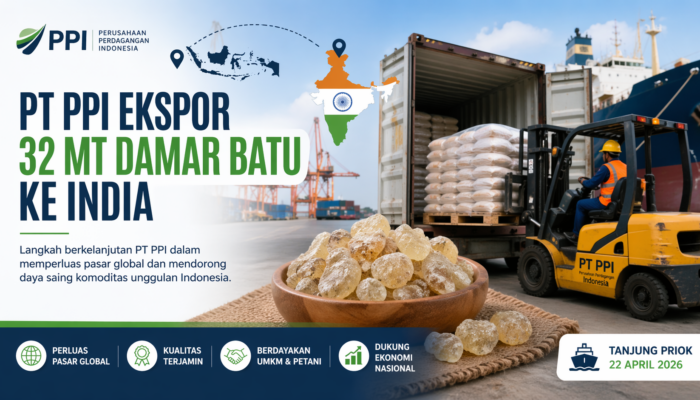Perkuat Akses Pasar Global, PT PPI Kirim 32 Ton Damar Batu ke India