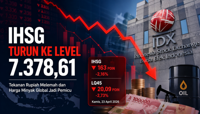 IHSG Melemah ke Level 7.378, Dipicu Tekanan Rupiah dan Harga Minyak